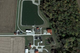 Aerial view of Fairbury wastewater treatment plate