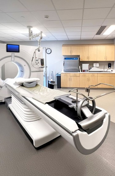 Medical imaging room complete with CT scanner at Springfield Clinic